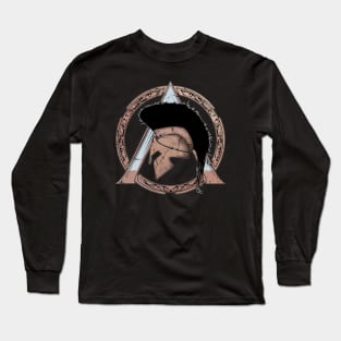 Leonidas Helmet and Sparta Symbol Long Sleeve T-Shirt